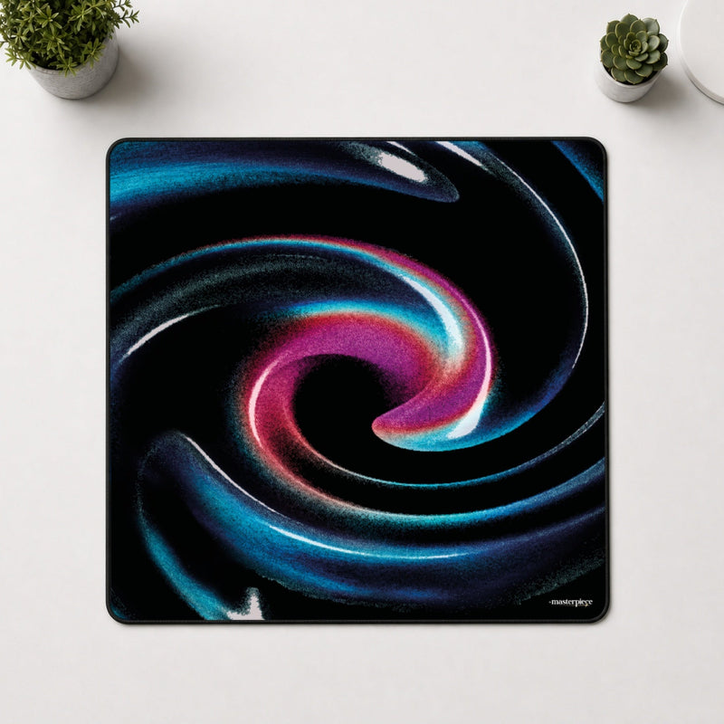 Vortex mousepad vue de dessus fond blanc — surface glissante Ultra Speed gaming
