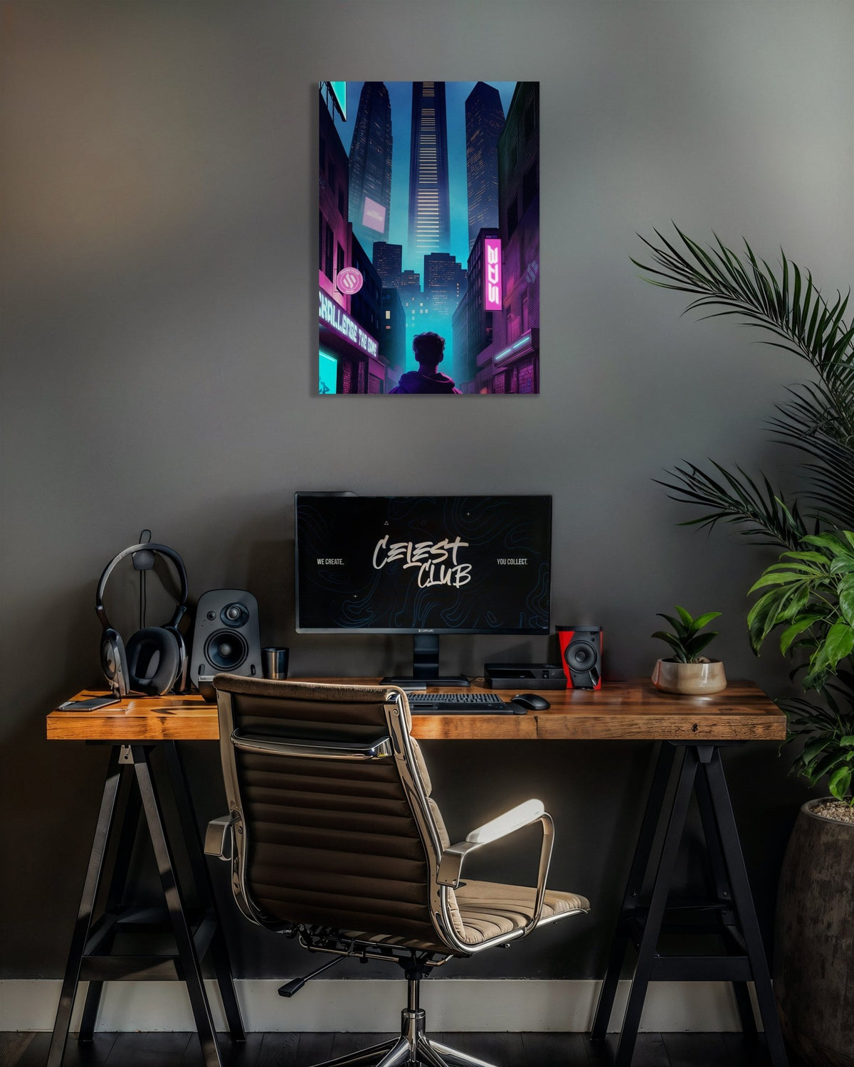 Poster en métal BDS - NEON CITY - CelestClub