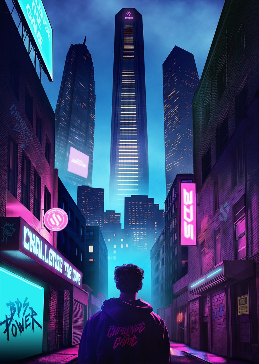 Poster en métal BDS - NEON CITY - CelestClub