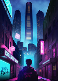 Poster en métal BDS - NEON CITY - CelestClub